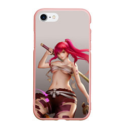 Чехол iPhone 7/8 матовый Fairy Tail Red Erza Scarlet, цвет: 3D-светло-розовый