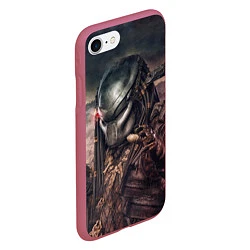 Чехол iPhone 7/8 матовый Merciless Predator, цвет: 3D-малиновый — фото 2