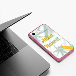 Чехол iPhone 7/8 матовый Aloha Hawaii, цвет: 3D-малиновый — фото 2
