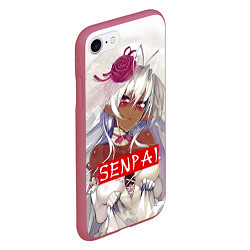 Чехол iPhone 7/8 матовый Senpai: White Girl, цвет: 3D-малиновый — фото 2