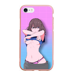 Чехол iPhone 7/8 матовый Ahegao Girl, цвет: 3D-светло-розовый