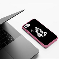 Чехол iPhone 7/8 матовый Drake 6IX, цвет: 3D-малиновый — фото 2