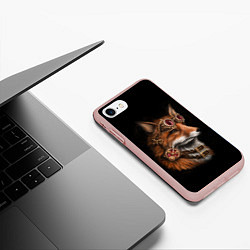 Чехол iPhone 7/8 матовый Королевский лис, цвет: 3D-светло-розовый — фото 2