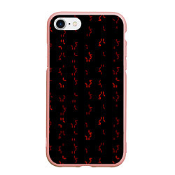 Чехол iPhone 7/8 матовый Алфавит хищника, цвет: 3D-светло-розовый