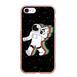 Чехол iPhone 7/8 матовый Космонавт с магнитофоном