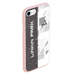 Чехол iPhone 7/8 матовый Linkin Park: Grey Form, цвет: 3D-светло-розовый — фото 2