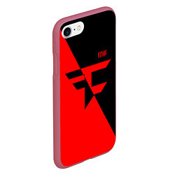 Чехол iPhone 7/8 матовый FaZe Clan: Red & Black, цвет: 3D-малиновый — фото 2