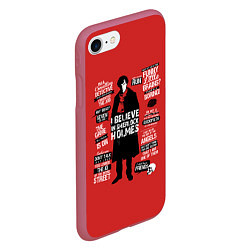 Чехол iPhone 7/8 матовый Шерлок, цвет: 3D-малиновый — фото 2