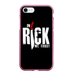 Чехол iPhone 7/8 матовый In Rick We Trust, цвет: 3D-малиновый