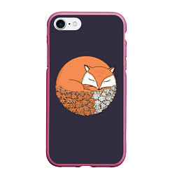 Чехол iPhone 7/8 матовый Осенняя лисичка, цвет: 3D-малиновый