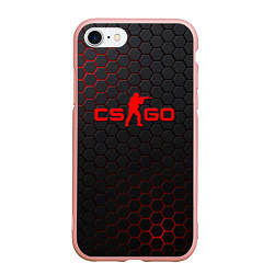 Чехол iPhone 7/8 матовый CS:GO Grey Carbon, цвет: 3D-светло-розовый