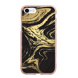 Чехол iPhone 7/8 матовый Золотой мрамор, цвет: 3D-светло-розовый