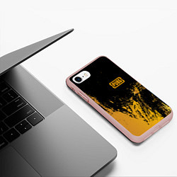 Чехол iPhone 7/8 матовый PUBG: Yellow Colour, цвет: 3D-светло-розовый — фото 2