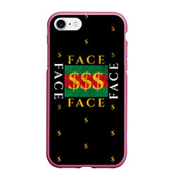 Чехол iPhone 7/8 матовый FACE GG Style, цвет: 3D-малиновый