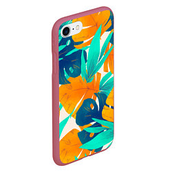 Чехол iPhone 7/8 матовый Лазурные тропики, цвет: 3D-малиновый — фото 2