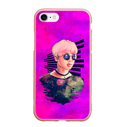 Чехол iPhone 7/8 матовый BTS: Kim Nam-joon, цвет: 3D-светло-розовый