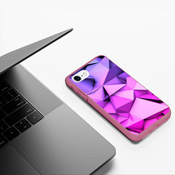 Чехол iPhone 7/8 матовый ABSTRACTION SHAPE, цвет: 3D-малиновый — фото 2