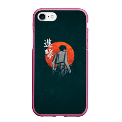 Чехол iPhone 7/8 матовый Восточный воин, цвет: 3D-малиновый