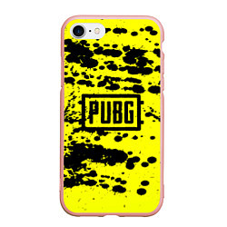 Чехол iPhone 7/8 матовый PUBG: Yellow Stained, цвет: 3D-светло-розовый