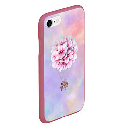 Чехол iPhone 7/8 матовый Цветочный шар, цвет: 3D-малиновый — фото 2