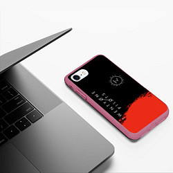 Чехол iPhone 7/8 матовый 21 Pilots: Red & Black, цвет: 3D-малиновый — фото 2
