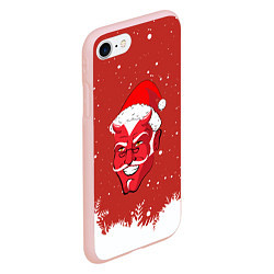 Чехол iPhone 7/8 матовый Сатана Санта, цвет: 3D-светло-розовый — фото 2