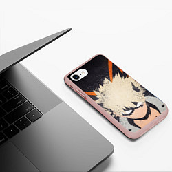 Чехол iPhone 7/8 матовый KATSUKI BAKUGOU рыжее из головы, цвет: 3D-светло-розовый — фото 2