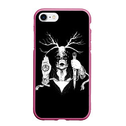 Чехол iPhone 7/8 матовый Ghostemane, цвет: 3D-малиновый