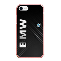 Чехол iPhone 7/8 матовый BMW: Steel Line, цвет: 3D-светло-розовый