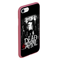 Чехол iPhone 7/8 матовый Dead by April: Dark Rock, цвет: 3D-малиновый — фото 2