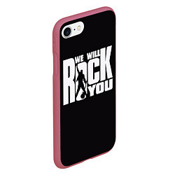 Чехол iPhone 7/8 матовый Queen: We will rock you, цвет: 3D-малиновый — фото 2