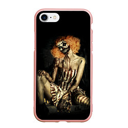 Чехол iPhone 7/8 матовый Хэллоуинская клоуниха зомби, цвет: 3D-светло-розовый