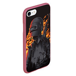 Чехол iPhone 7/8 матовый PUBG: Loot Soldiers, цвет: 3D-малиновый — фото 2