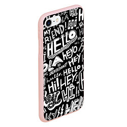 Чехол iPhone 7/8 матовый Hello Pattern, цвет: 3D-светло-розовый — фото 2