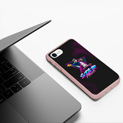 Чехол iPhone 7/8 матовый JoJo: Star Platinum, цвет: 3D-светло-розовый — фото 2