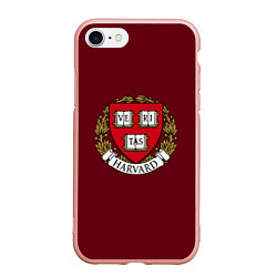 Чехол iPhone 7/8 матовый Harvard University, цвет: 3D-светло-розовый