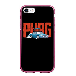 Чехол iPhone 7/8 матовый PUBG Run, цвет: 3D-малиновый
