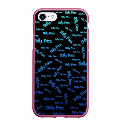 Чехол iPhone 7/8 матовый Sally Face: Blue Pattern, цвет: 3D-малиновый