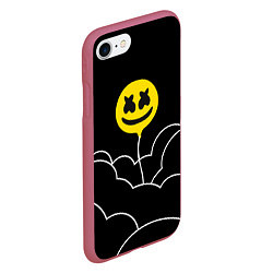 Чехол iPhone 7/8 матовый Marshmello: Happier, цвет: 3D-малиновый — фото 2