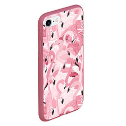 Чехол iPhone 7/8 матовый Розовый фламинго, цвет: 3D-малиновый — фото 2