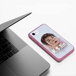Чехол iPhone 7/8 матовый BTS K.S.Jin, цвет: 3D-малиновый — фото 2