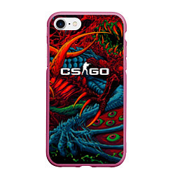 Чехол iPhone 7/8 матовый CS:GO Hyper Beast, цвет: 3D-малиновый