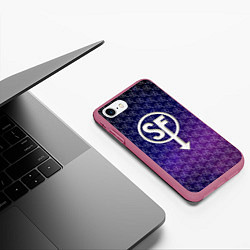 Чехол iPhone 7/8 матовый Sally Face: Violet SF, цвет: 3D-малиновый — фото 2