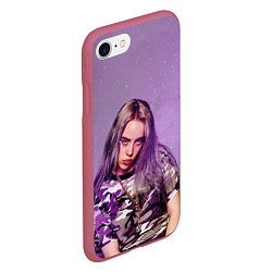 Чехол iPhone 7/8 матовый Billie Eilish: Violet Fashion, цвет: 3D-малиновый — фото 2