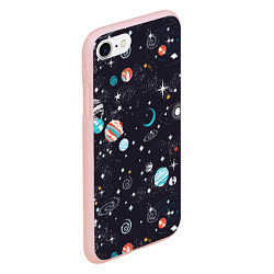 Чехол iPhone 7/8 матовый Загадочный космос, цвет: 3D-светло-розовый — фото 2