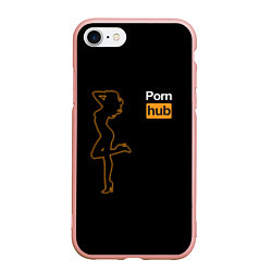 Чехол iPhone 7/8 матовый PornHub: Neon Girl, цвет: 3D-светло-розовый