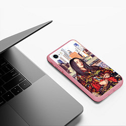 Чехол iPhone 7/8 матовый Billie Eilish: Street Style, цвет: 3D-баблгам — фото 2