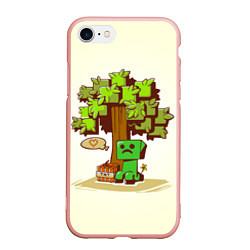 Чехол iPhone 7/8 матовый Forest Creeper, цвет: 3D-светло-розовый