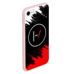 Чехол iPhone 7/8 матовый 21 Pilots: Black & Red, цвет: 3D-светло-розовый — фото 2