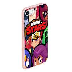 Чехол iPhone 7/8 матовый Brawl Stars: Heroes, цвет: 3D-светло-розовый — фото 2